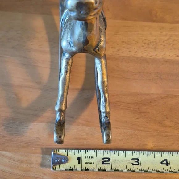 VINTAGE Solid Brass Rocking Horse Figurine Home Decor - Picture 12 of 15